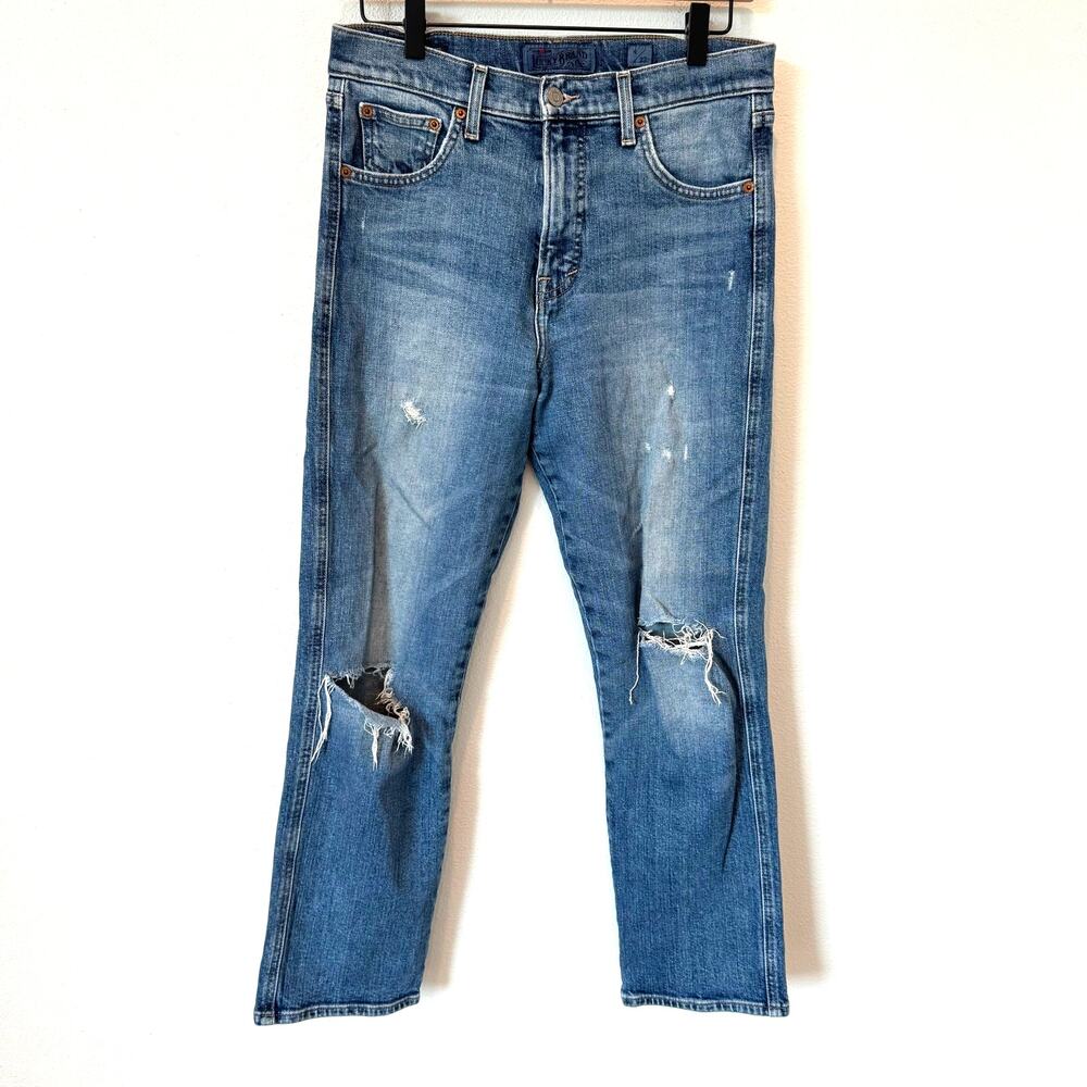 Lucky Brand Cropped Distressed High Rise Denim Jeans Size 4/27